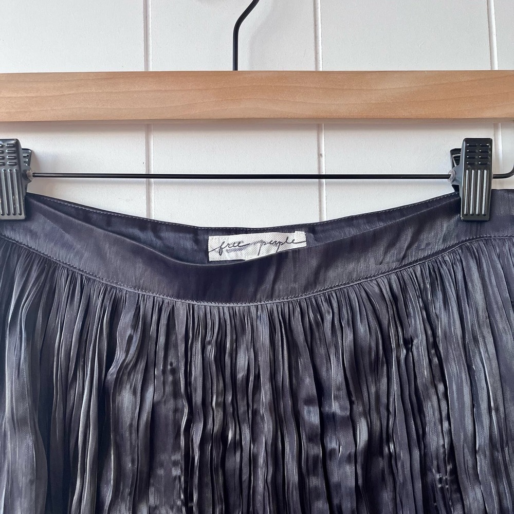 Free People skirt midi black pleated party vera city cocktail - Picture 6 of 8